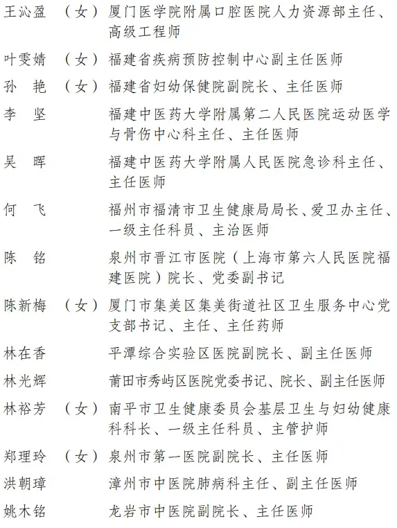 福建1人拟获“白求恩奖章”，11个集体、20名个人拟获全国先进！  -图2