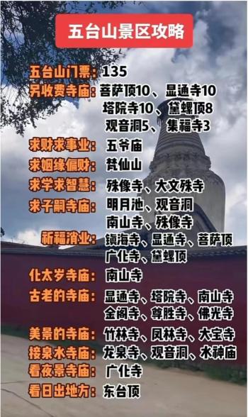 五台山景区最新免票政策，这8类人享受免费  -图5